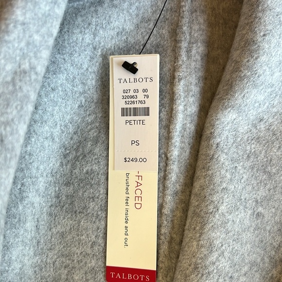 Talbots Double-Face Wing Collar Open Front Wool Jacket Size SP NWT - Picture 10 of 15